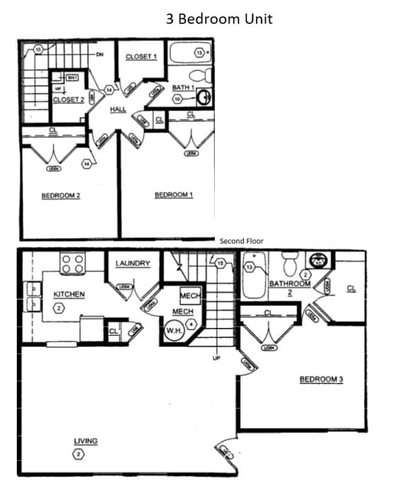 1 2 3 Bedroom Apartments in Altoona Cherry Grove Floor Plans